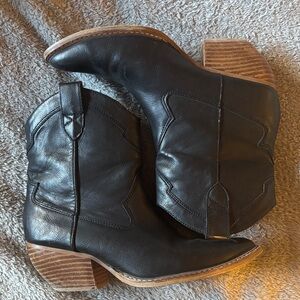 Sleek Black Leather Ankle Booties